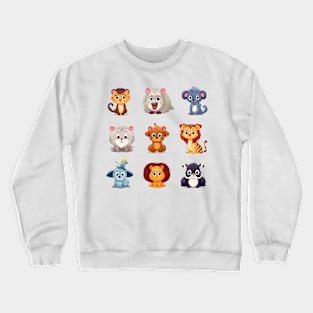 Cute animal cartoons Crewneck Sweatshirt